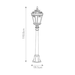 Tournai vejlampe, højde 110 cm, aluminium, glas