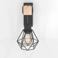 Townshend væglampe, bredde 14 cm, sort/eg