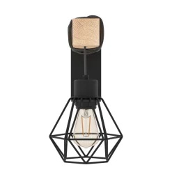Townshend væglampe, bredde 14 cm, sort/eg