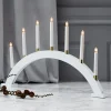 Træ lysestage Gillian i hvid