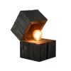 Treasure bordlampe, sort, træ, hængslet