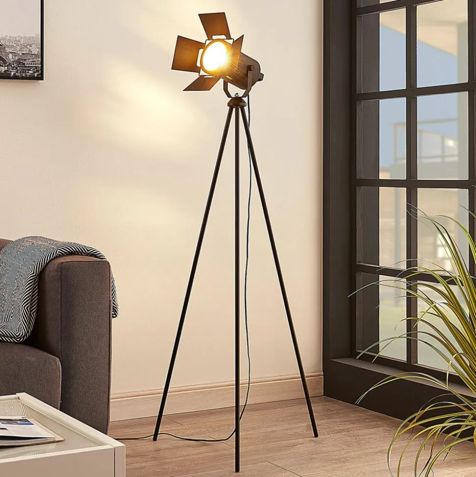Trebenet gulvlampe Devon i sort