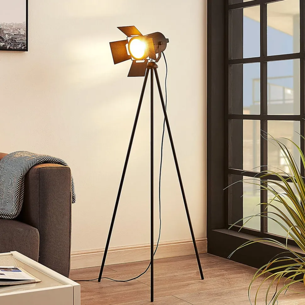Trebenet gulvlampe Devon i sort