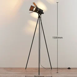Trebenet gulvlampe Devon i sort