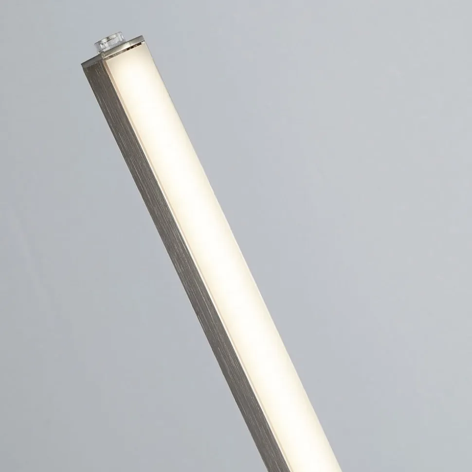Tribeca LED-gulvlampe, sølv/opalhvid, metal, CCT, 150 cm