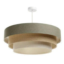 Triniti hængelampe, grøn/beige/creme, Ø 60 cm, tekstil