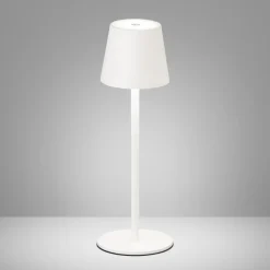 Tropea LED-bordlampe med batteri, sandet hvid