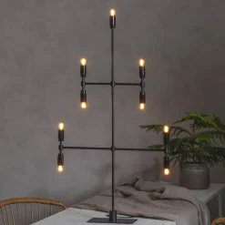 Twice lysestage, sort, 9 lyskilder, 91 cm