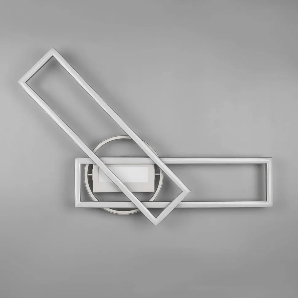 Twister LED-loftlampe, drejelig, fjernbetj. nikkel