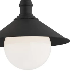 Udendørs hængelampe Enduro, sort, stål, glas, IP44, E27