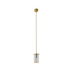 Udendørs hængelampe Nora, guld/transparent, IP44, glas