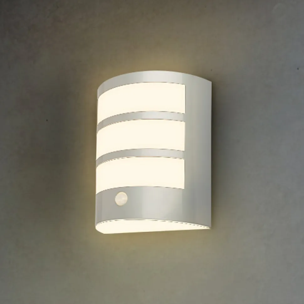 Udendørs LED-væglampe 3795014, kromfarvet, sensor, IP44