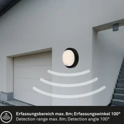 Udendørs LED-væglampe 3765015, sensor, sort
