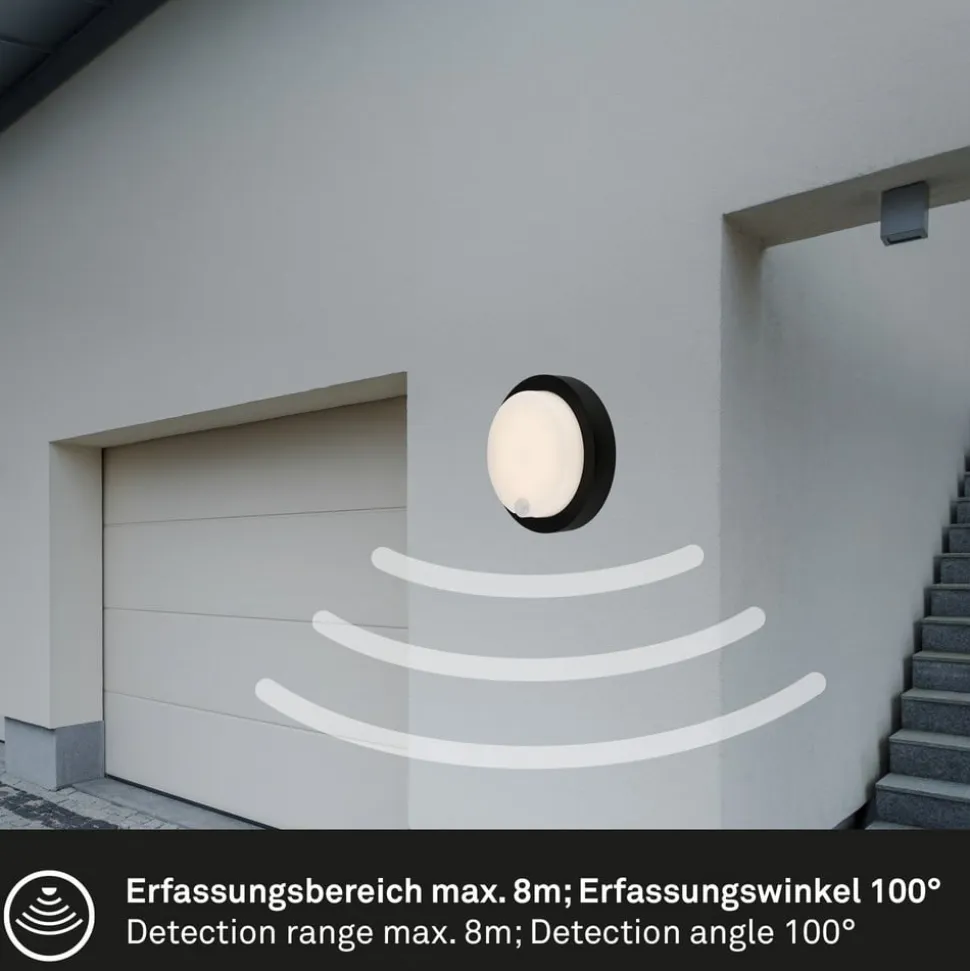 Udendørs LED-væglampe 3765015, sensor, sort