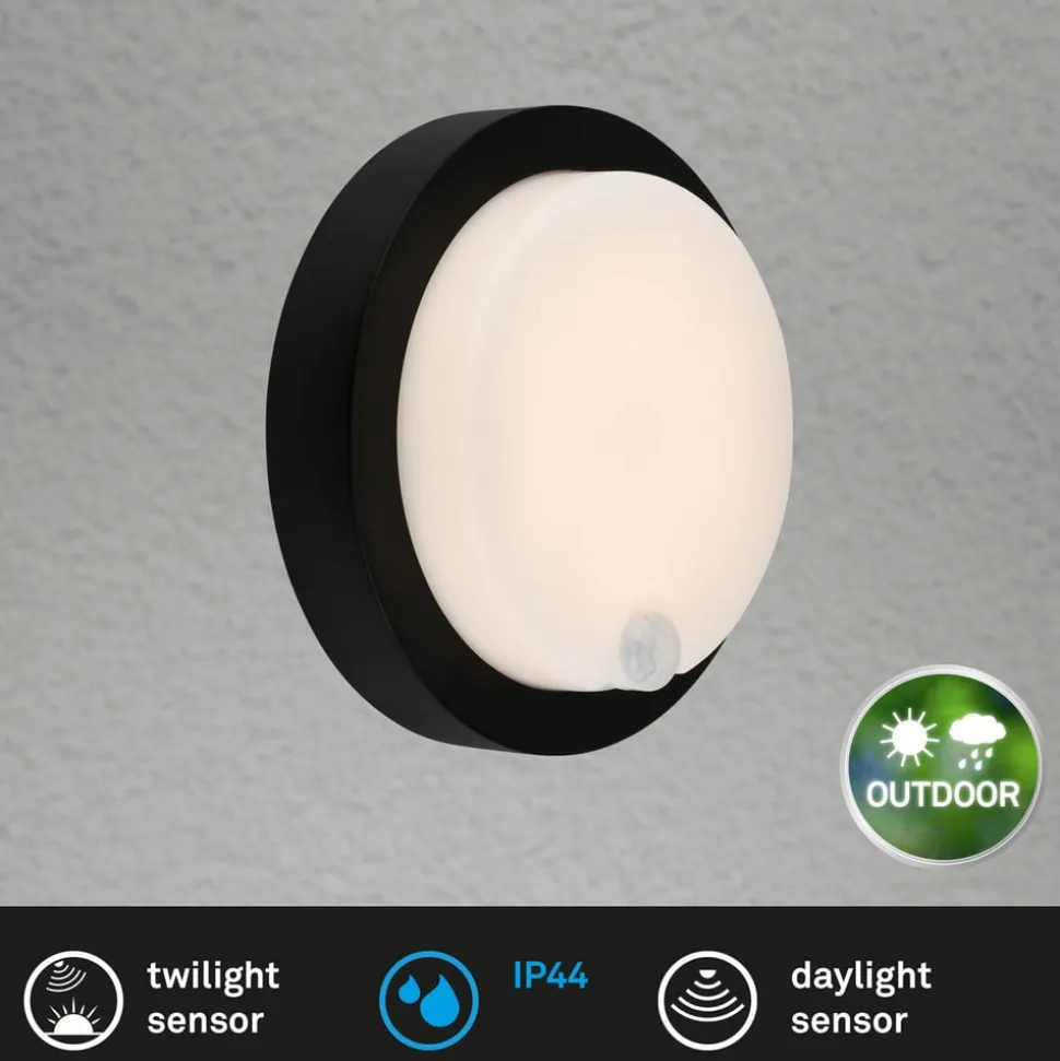 Udendørs LED-væglampe 3765015, sensor, sort