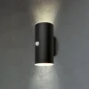 Udendørs LED-væglampe 3787015, sort, sensor, op/ned