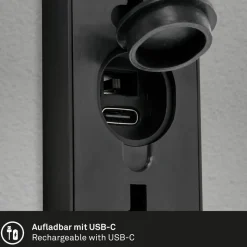 Udendørs LED-væglampe 3787015, sort, sensor, op/ned
