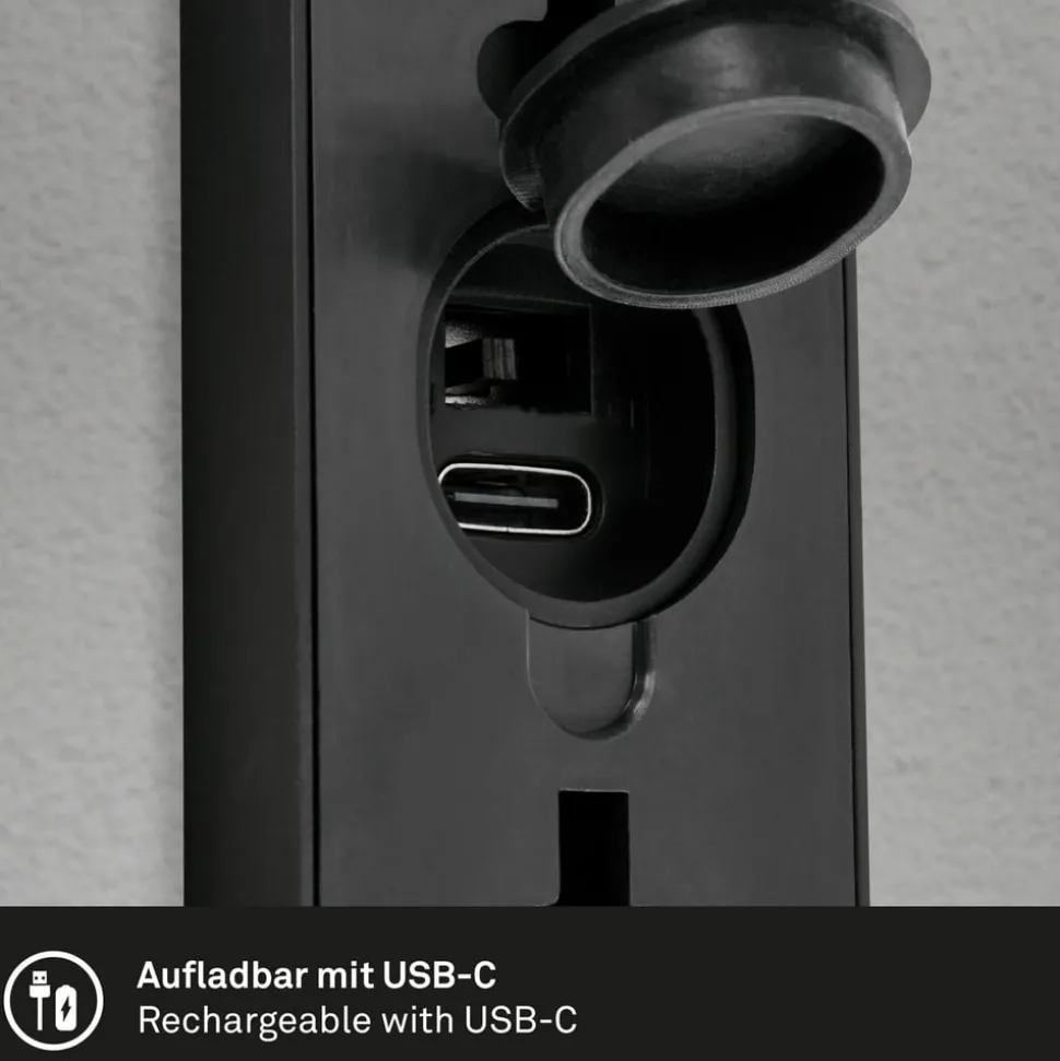 Udendørs LED-væglampe 3787015, sort, sensor, op/ned