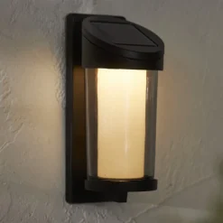 Udendørs LED-væglampe Alippa, sort Højde 21 cm metal