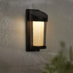 Udendørs LED-væglampe Alippa, sort Højde 21 cm metal