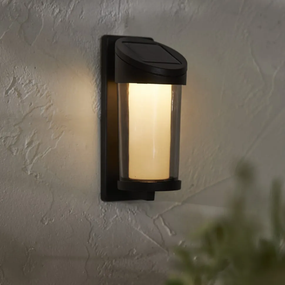 Udendørs LED-væglampe Alippa, sort Højde 21 cm metal
