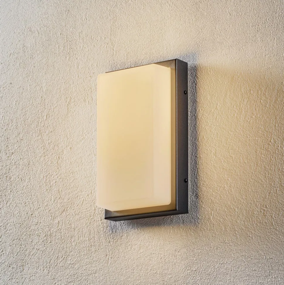 Udendørs LED-væglampe Babett, stål, glas, sensor
