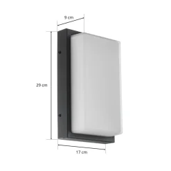 Udendørs LED-væglampe Babett, stål, glas, sensor
