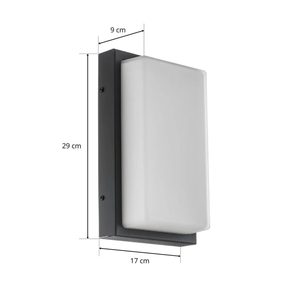Udendørs LED-væglampe Babett, stål, glas, sensor