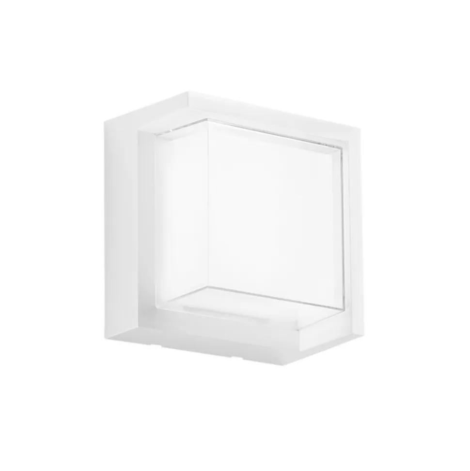 udendørs LED-væglampe BLOCK, hvid, bredde 16 cm plast, CCT