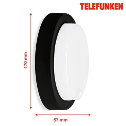 Udendørs LED-væglampe Dortmund Ø17cm sort