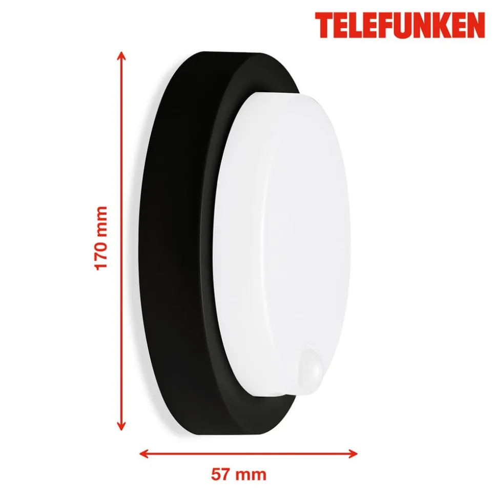 Udendørs LED-væglampe Dortmund Ø17cm sort