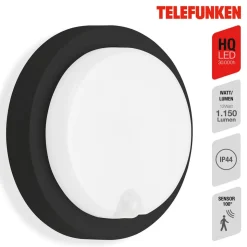 Udendørs LED-væglampe Dortmund Ø17cm sort