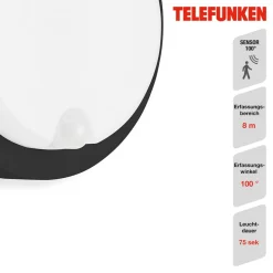 Udendørs LED-væglampe Dortmund Ø17cm sort