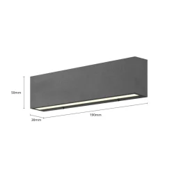 Udendørs LED-væglampe Elvira, antracit, metal, varmhvid, IP65