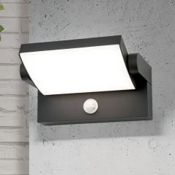 Udendørs LED-væglampe Ginger, sensor, antracit, IP54