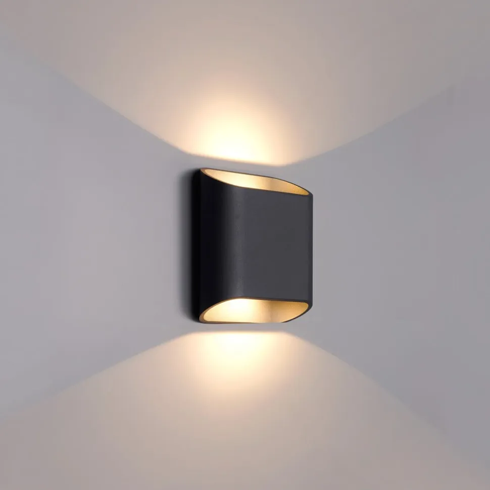 Udendørs LED-væglampe, grafit, op & ned, CCT, dæmpbar, aluminium