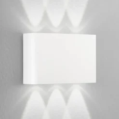 udendørs LED-væglampe KLEIN, hvid, bredde 16 cm, plast