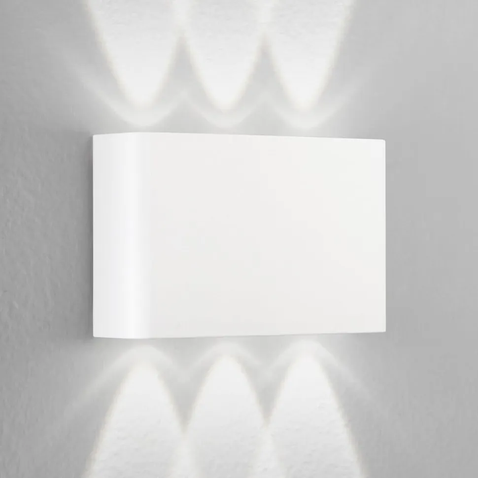 udendørs LED-væglampe KLEIN, hvid, bredde 16 cm, plast