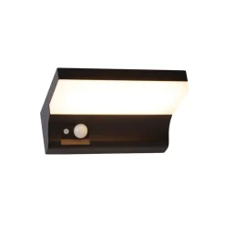 Udendørs LED-væglampe med solceller 67417BK