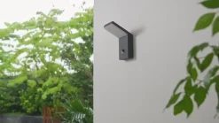 Udendørs LED-væglampe Nevio, metal, antracit, sensor