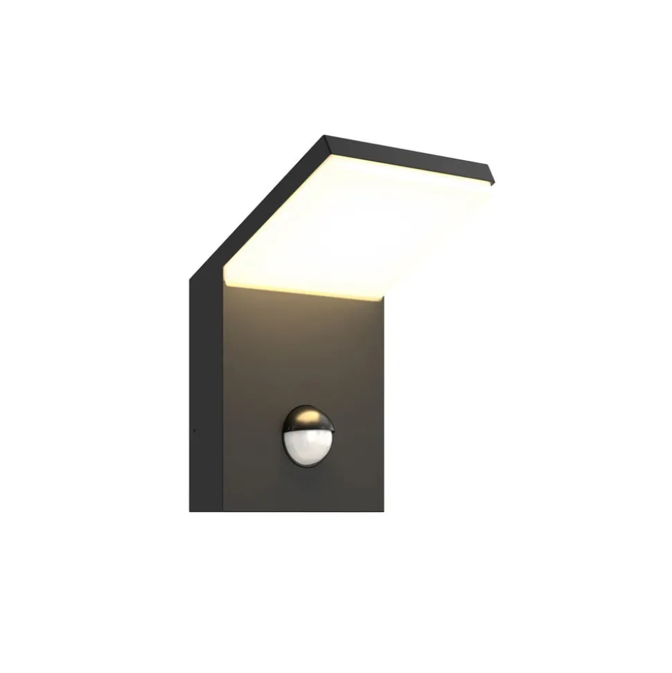 Udendørs LED-væglampe Nevio, metal, antracit, sensor
