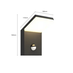 Udendørs LED-væglampe Nevio, metal, antracit, sensor