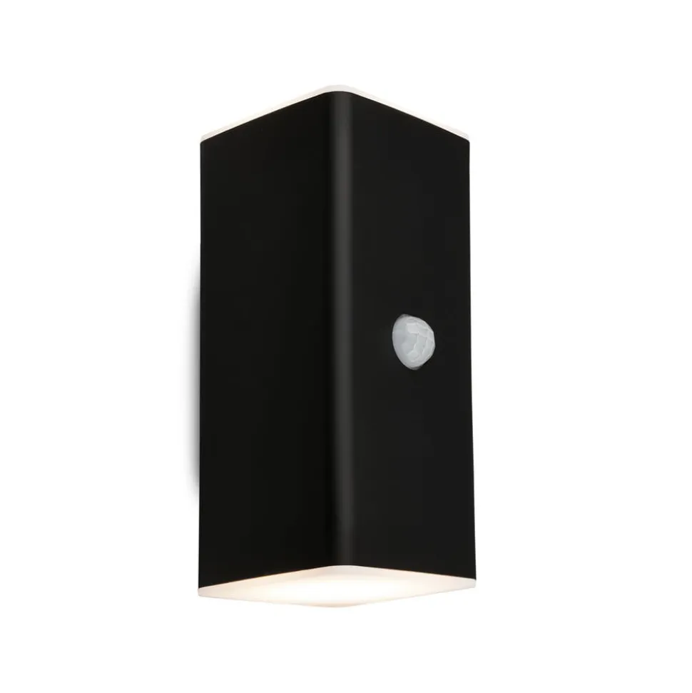 Udendørs LED-væglampe, sort, sensor, op/ned