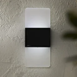 Udendørs LED-væglampe Wally, 14x6 cm hvid frostet CCT
