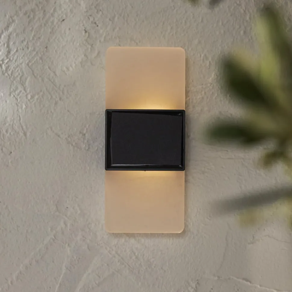 Udendørs LED-væglampe Wally, 14x6 cm hvid frostet CCT