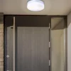 Udendørs loftslampe Vranos, sølvfarvet, Ø 24 cm, aluminium