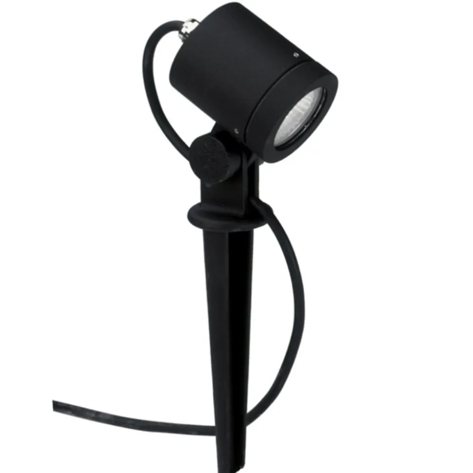 Udendørs spotlampe 626, sort, drejelig, jordspyd