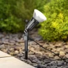 Udendørs spotlampe Caceres, sort, plast, IP44, vipbar
