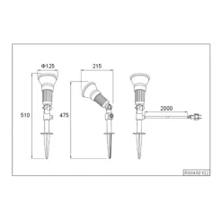 Udendørs spotlampe Caceres, sort, plast, IP44, vipbar
