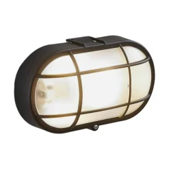 Udendørs væglampe Alisha, oval, sort